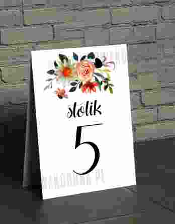 Numery na stół weselny - wzór #14