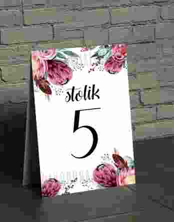 Numery na stół weselny - wzór #17