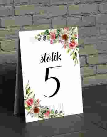 Numery na stół weselny- wzór #9