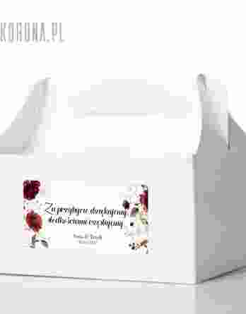 Naklejki na pudełka z ciastem dla gości weselnych - wzór#15